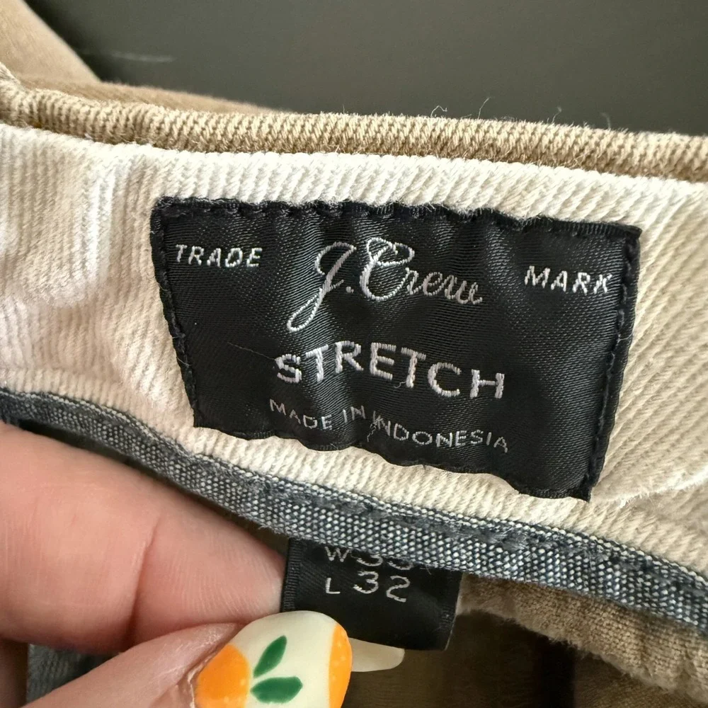 J.Crew 484 Slim-Fit Chino Pants Mens 33X32 Tan Brown‎ Stretch Classic Straight